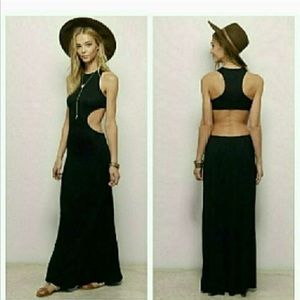 Gorgeous black open back Tobi maxi dress